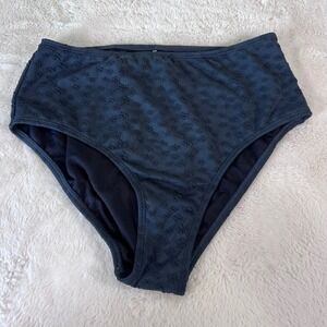 Cupshe Womens Black Textured High Waisted Bikini Bottoms CAA12C3E88AA Size M